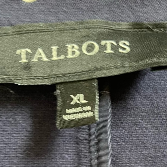 Talbots Navy White Polka Dot Blazer Jacket Women’s XL - Picture 5 of 10